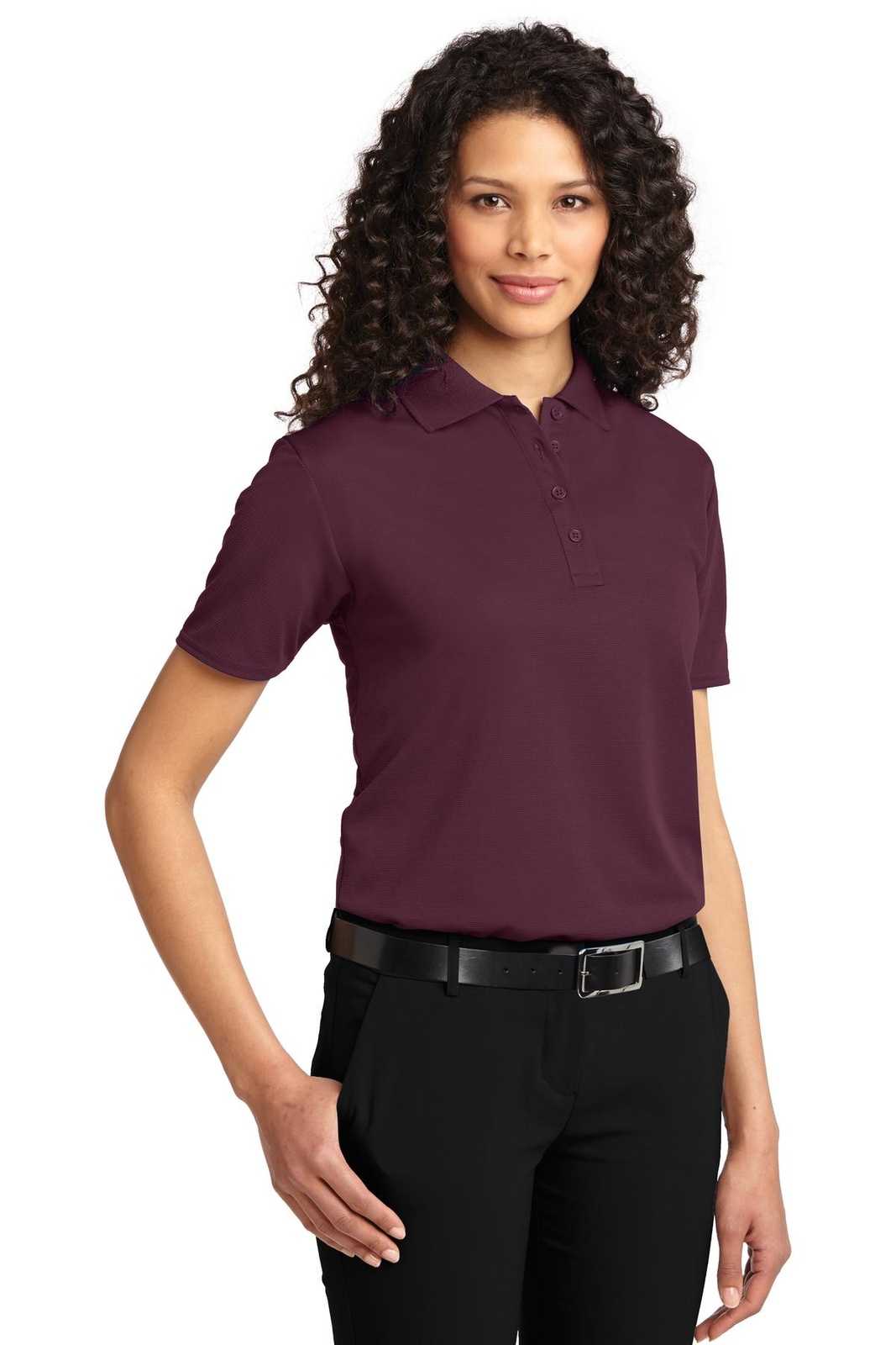 Port Authority L525 Ladies Dry Zone Ottoman Polo - Maroon - HIT a Double - 4