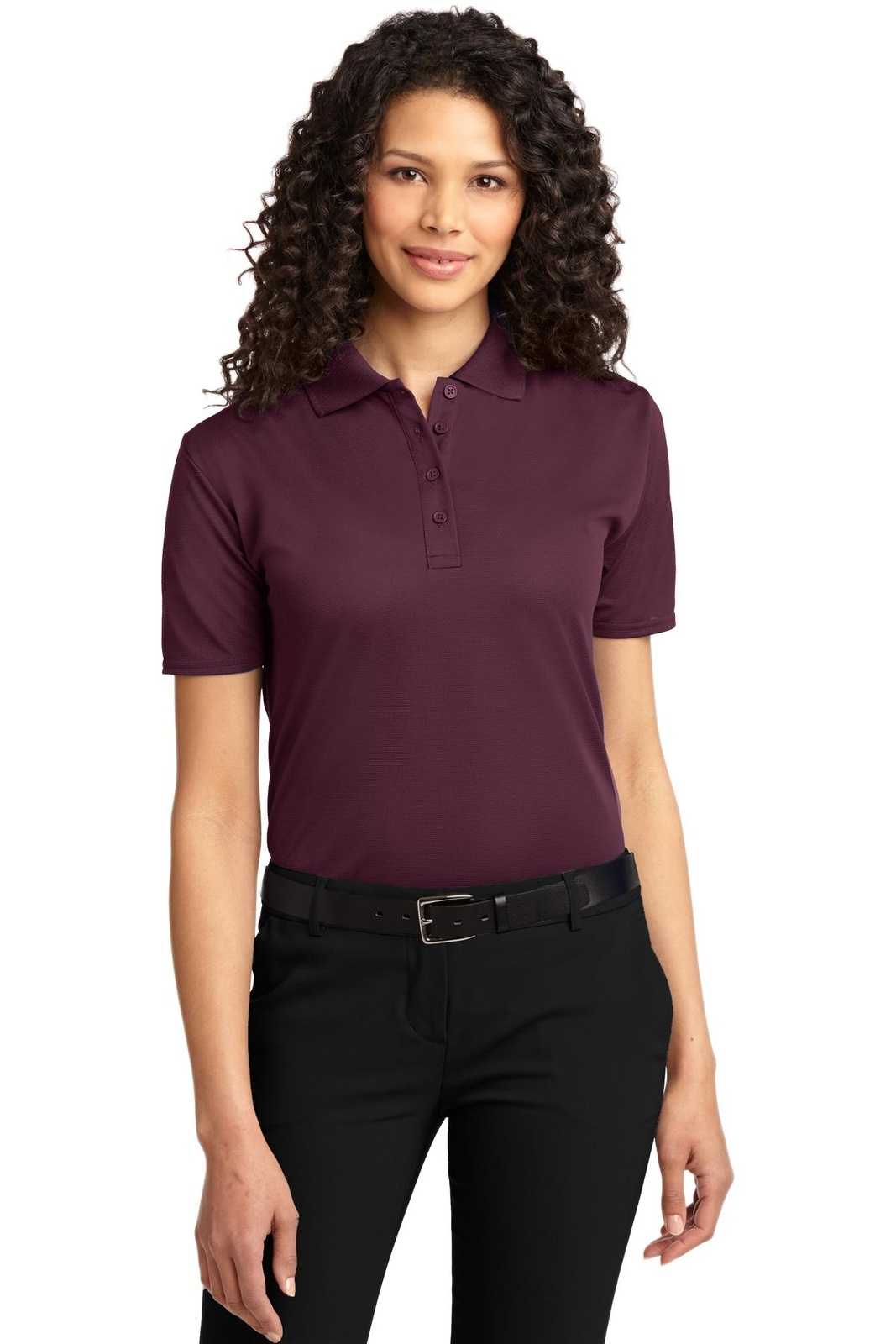 Port Authority L525 Ladies Dry Zone Ottoman Polo - Maroon - HIT a Double - 1