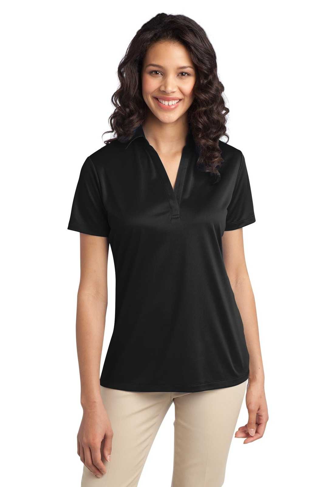Port Authority L540 Ladies Silk Touch Performance Polo - Black - HIT a Double - 1