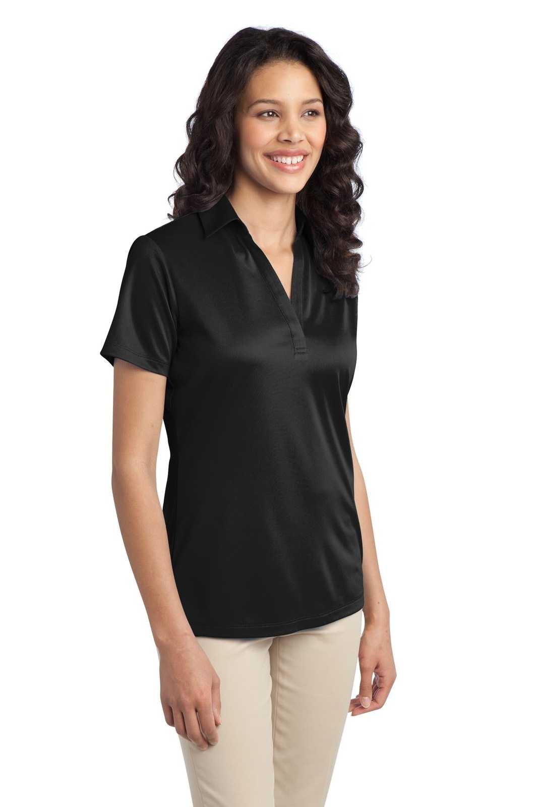 Port Authority L540 Ladies Silk Touch Performance Polo - Black - HIT a Double - 4