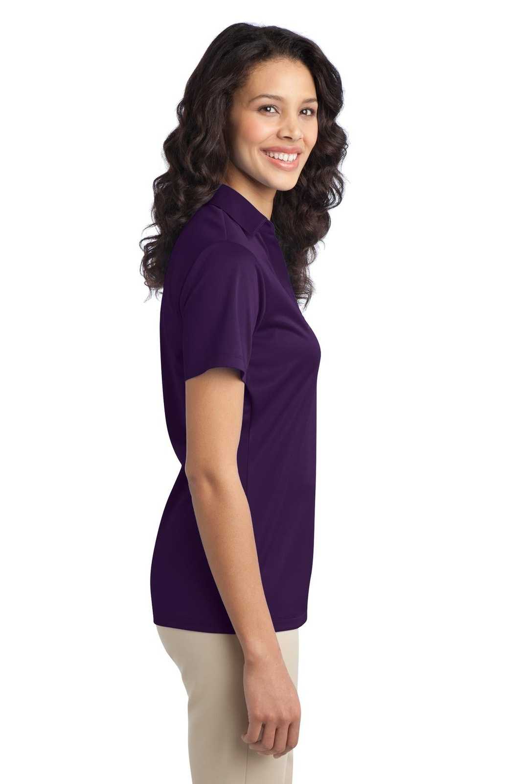 Port Authority L540 Ladies Silk Touch Performance Polo - Bright Purple - HIT a Double - 3