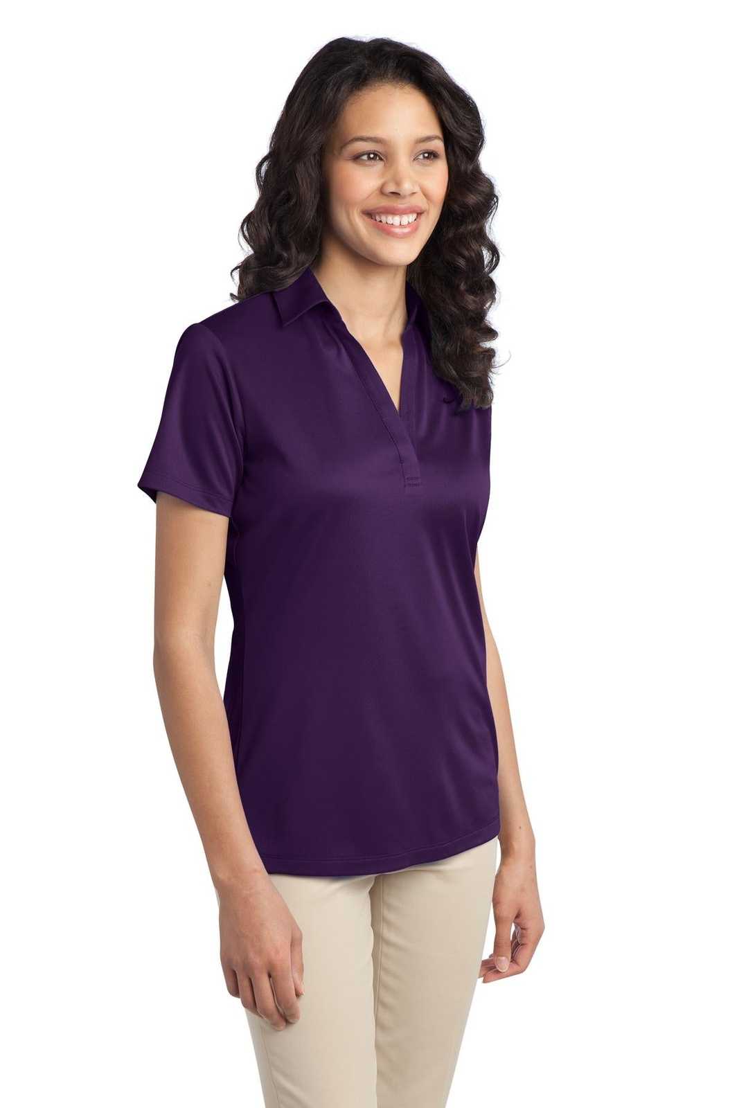 Port Authority L540 Ladies Silk Touch Performance Polo - Bright Purple - HIT a Double - 4