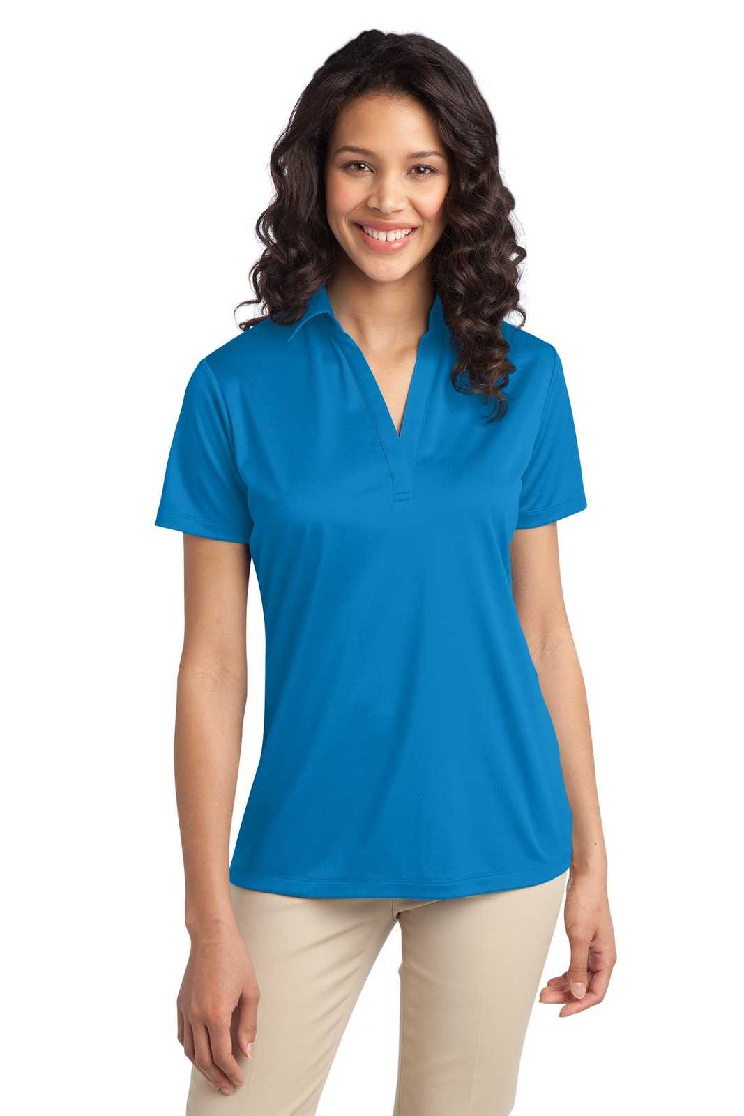 Port Authority L540 Ladies Silk Touch Performance Polo - Brilliant Blue - HIT a Double - 1