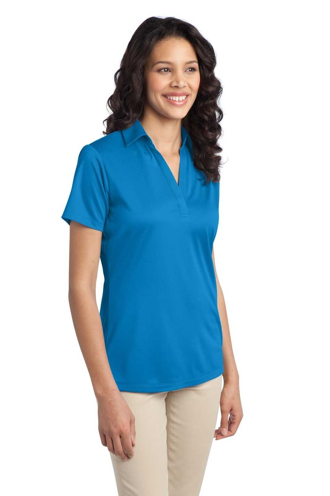 Port Authority L540 Ladies Silk Touch Performance Polo - Brilliant Blue - HIT a Double - 4