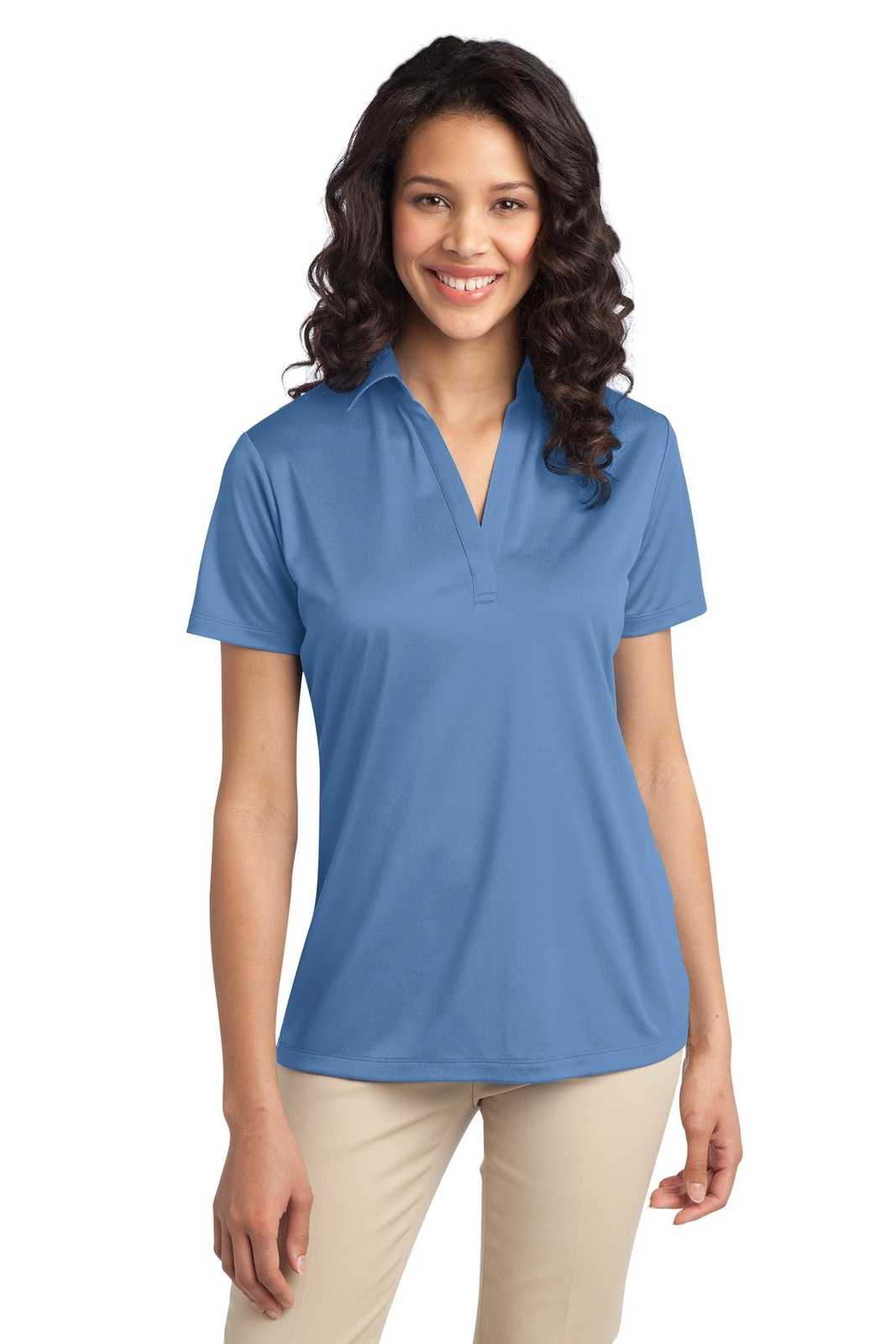 Port Authority L540 Ladies Silk Touch Performance Polo - Carolina Blue - HIT a Double - 1