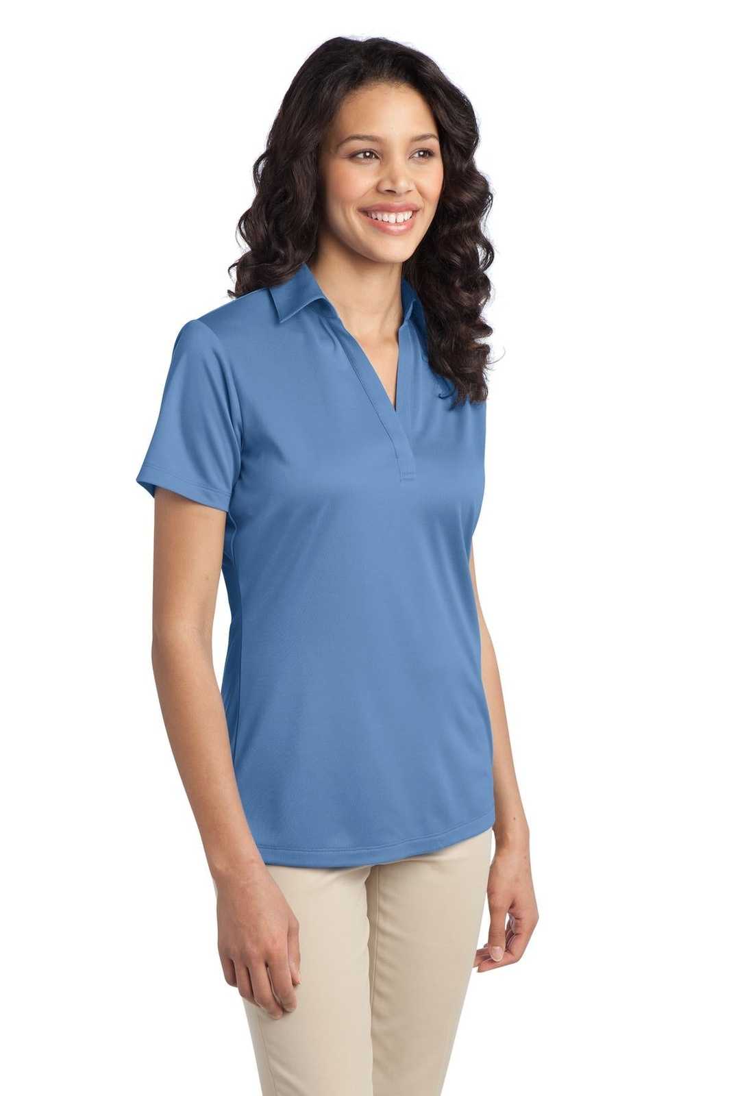 Port Authority L540 Ladies Silk Touch Performance Polo - Carolina Blue - HIT a Double - 4