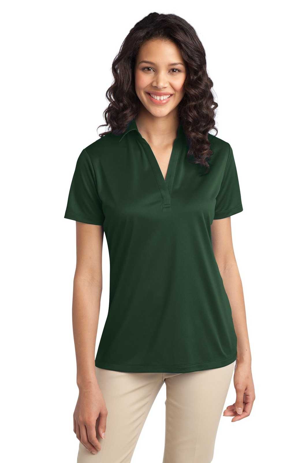Port Authority L540 Ladies Silk Touch Performance Polo - Dark Green - HIT a Double - 1