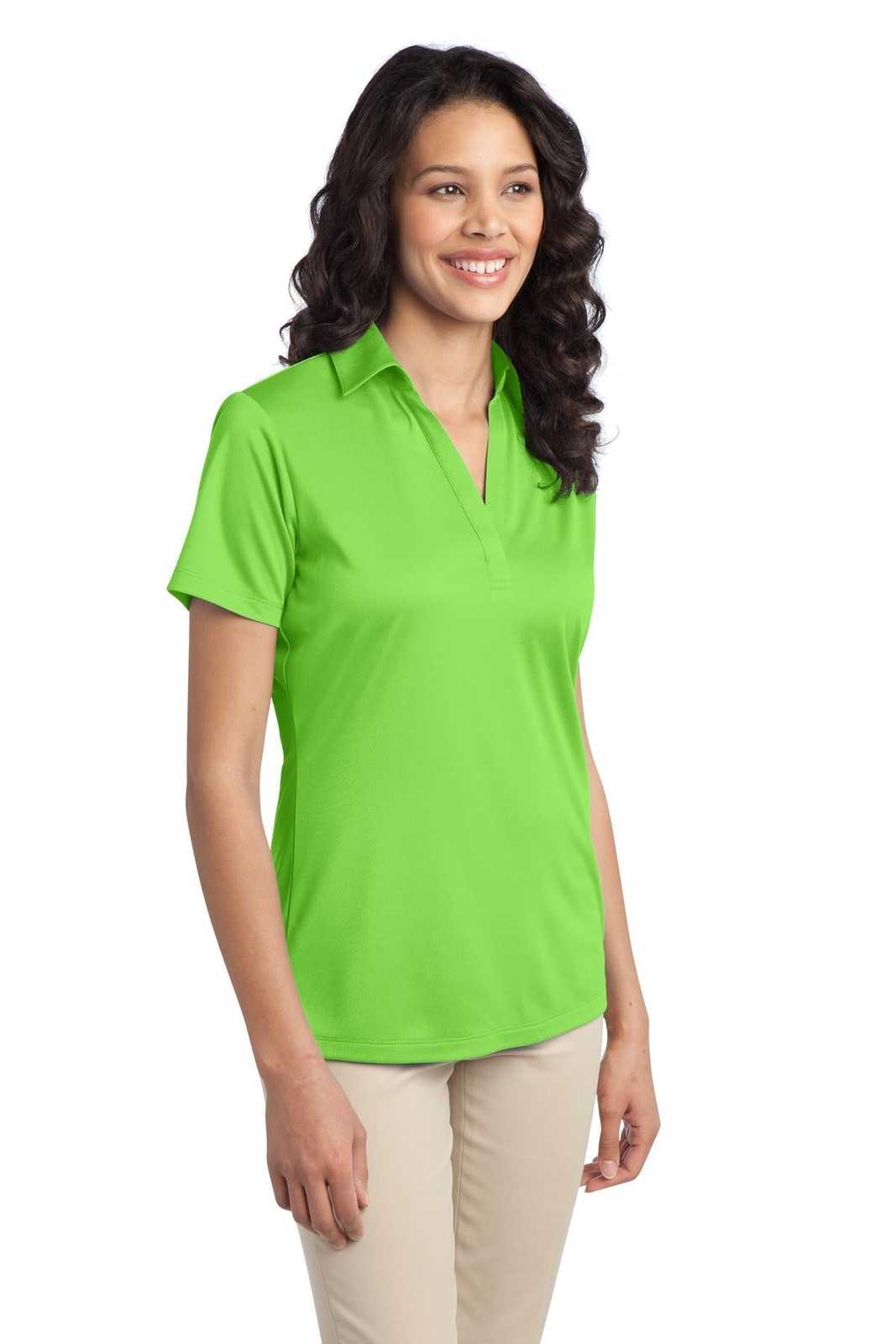 Port Authority L540 Ladies Silk Touch Performance Polo - Lime - HIT a Double - 4