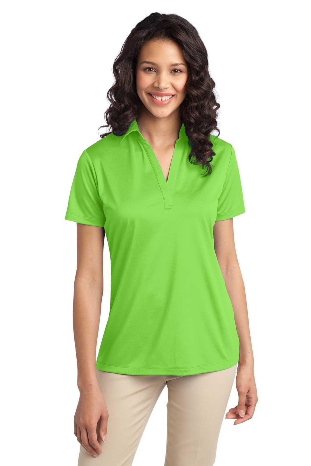 Port Authority L540 Ladies Silk Touch Performance Polo - Lime - HIT a Double - 1
