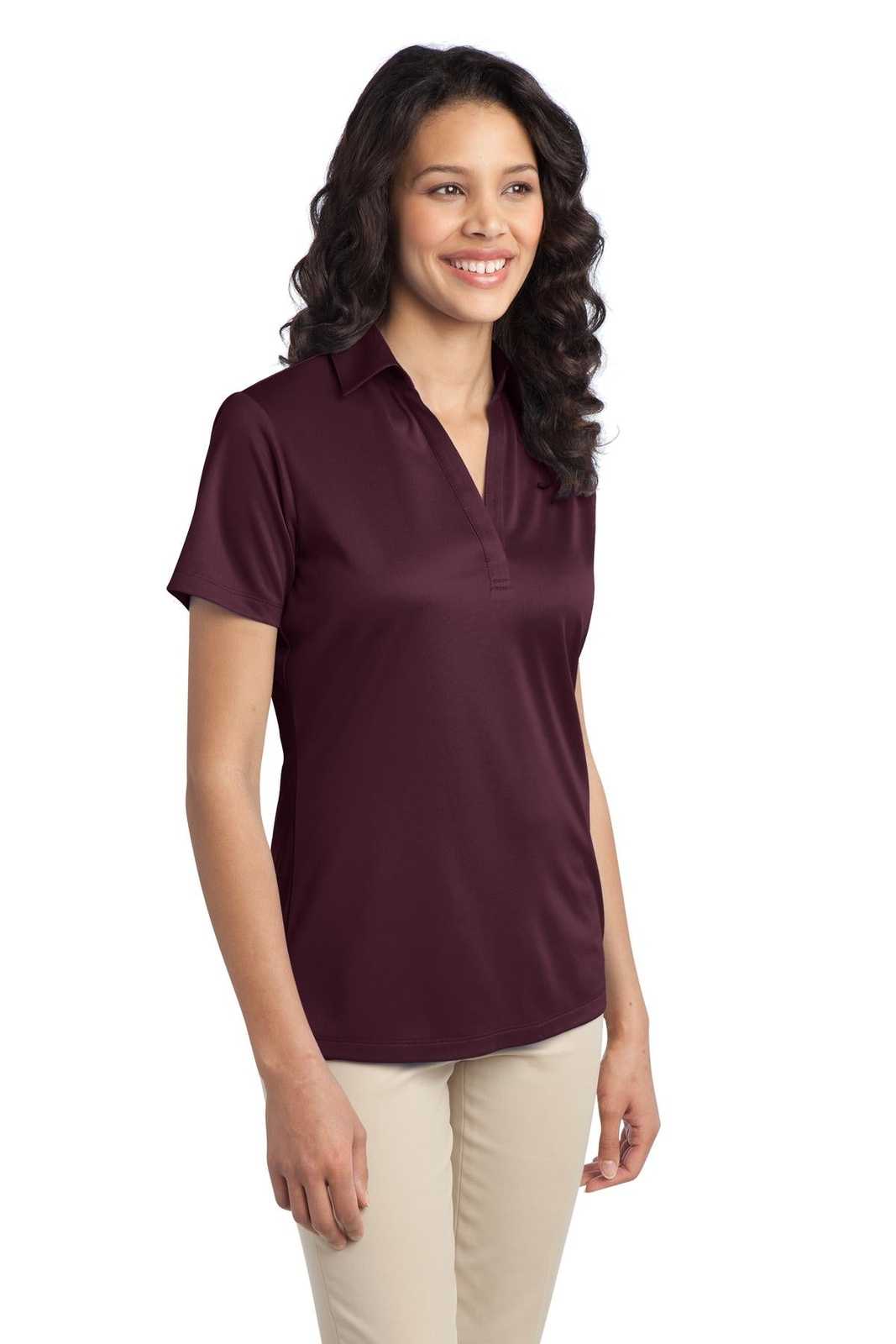 Port Authority L540 Ladies Silk Touch Performance Polo - Maroon - HIT a Double - 4