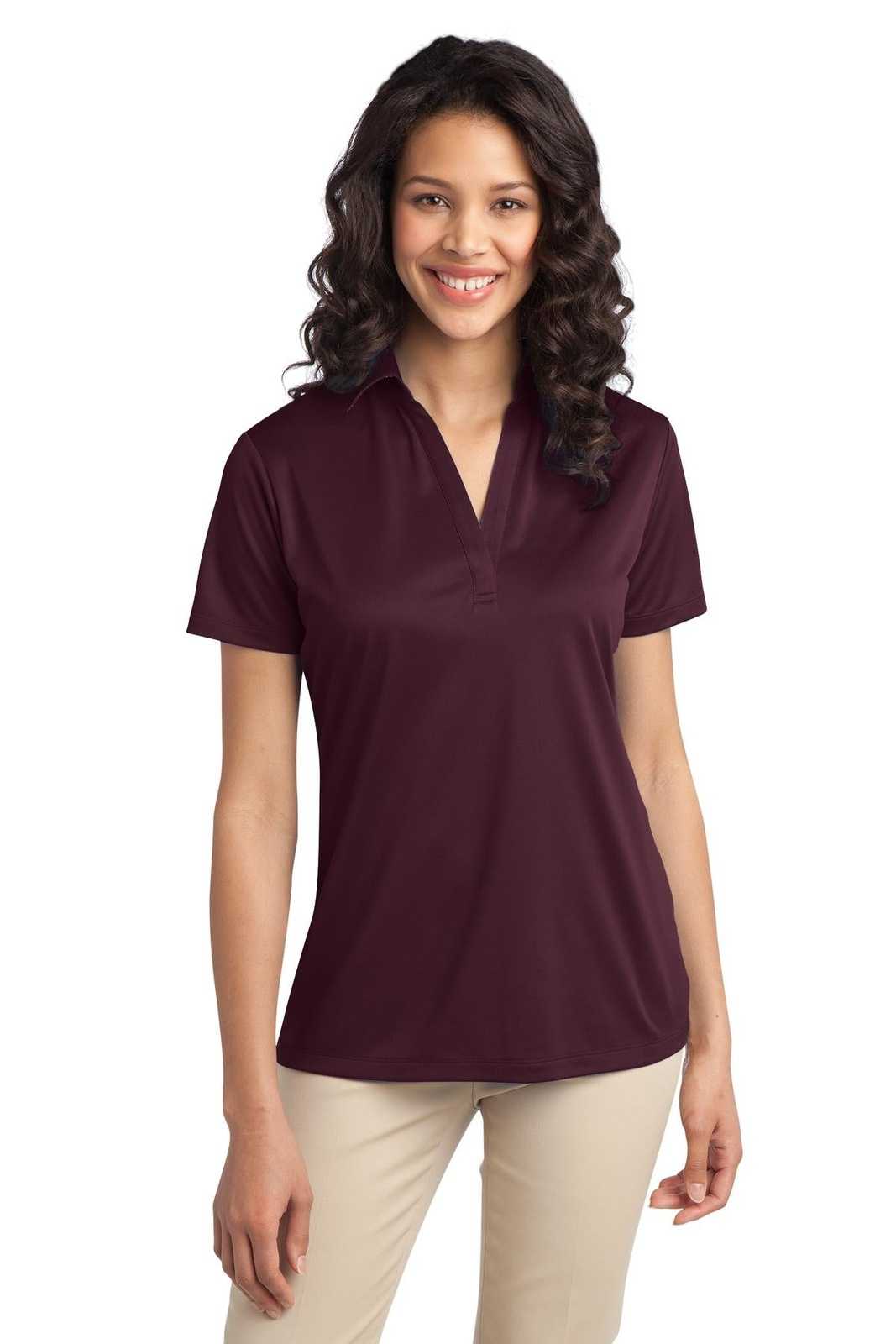 Port Authority L540 Ladies Silk Touch Performance Polo - Maroon - HIT a Double - 1