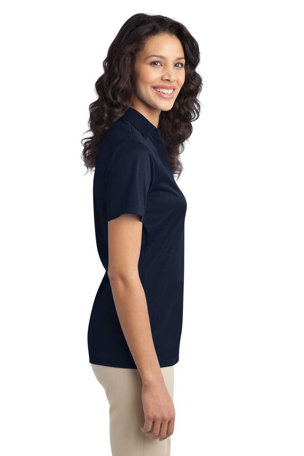 Port Authority L540 Ladies Silk Touch Performance Polo - Navy - HIT a Double - 3