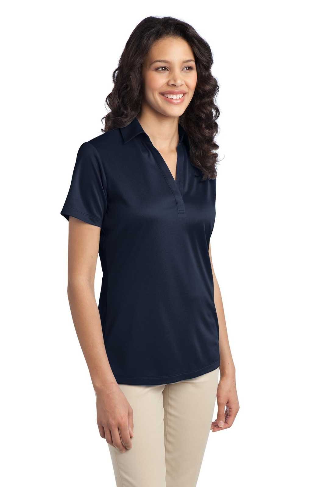 Port Authority L540 Ladies Silk Touch Performance Polo - Navy - HIT a Double - 4