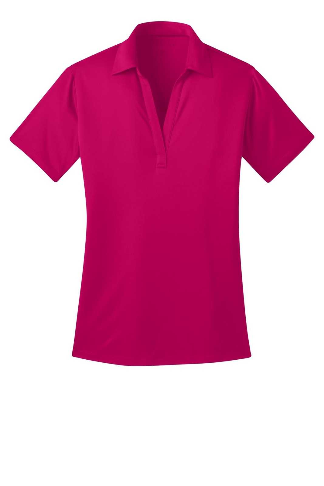 Port Authority L540 Ladies Silk Touch Performance Polo - Pink Raspberry - HIT a Double - 5