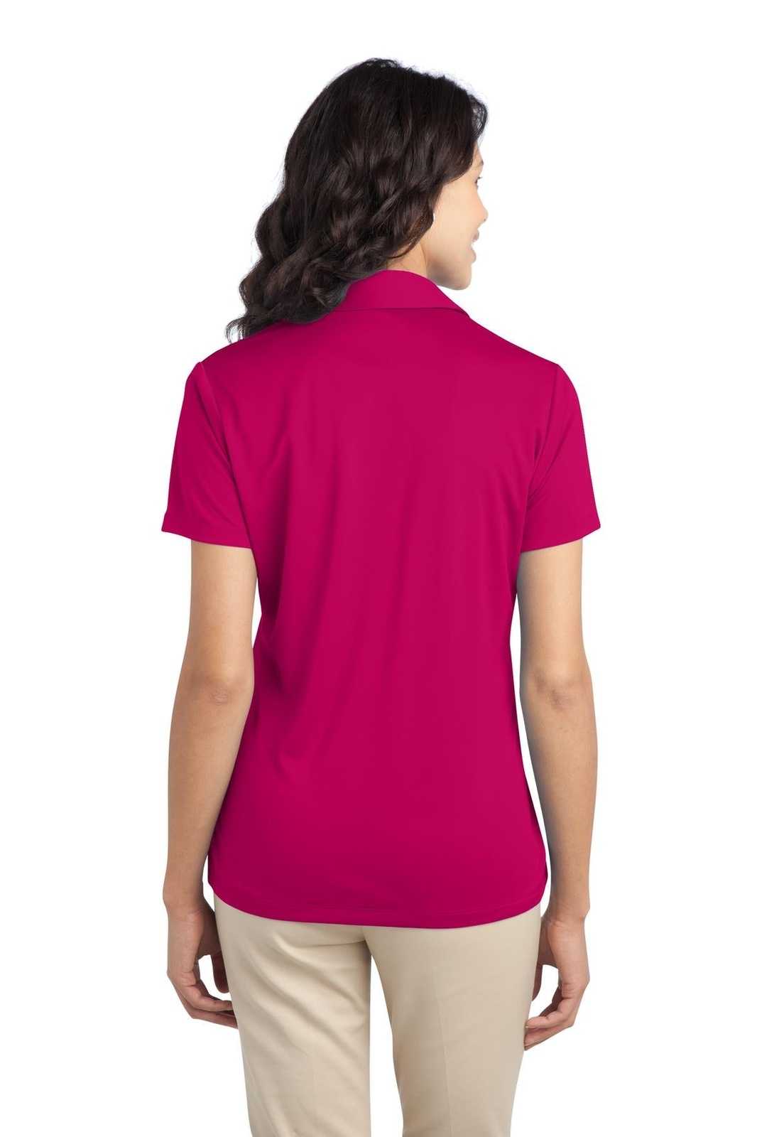 Port Authority L540 Ladies Silk Touch Performance Polo - Pink Raspberry - HIT a Double - 2