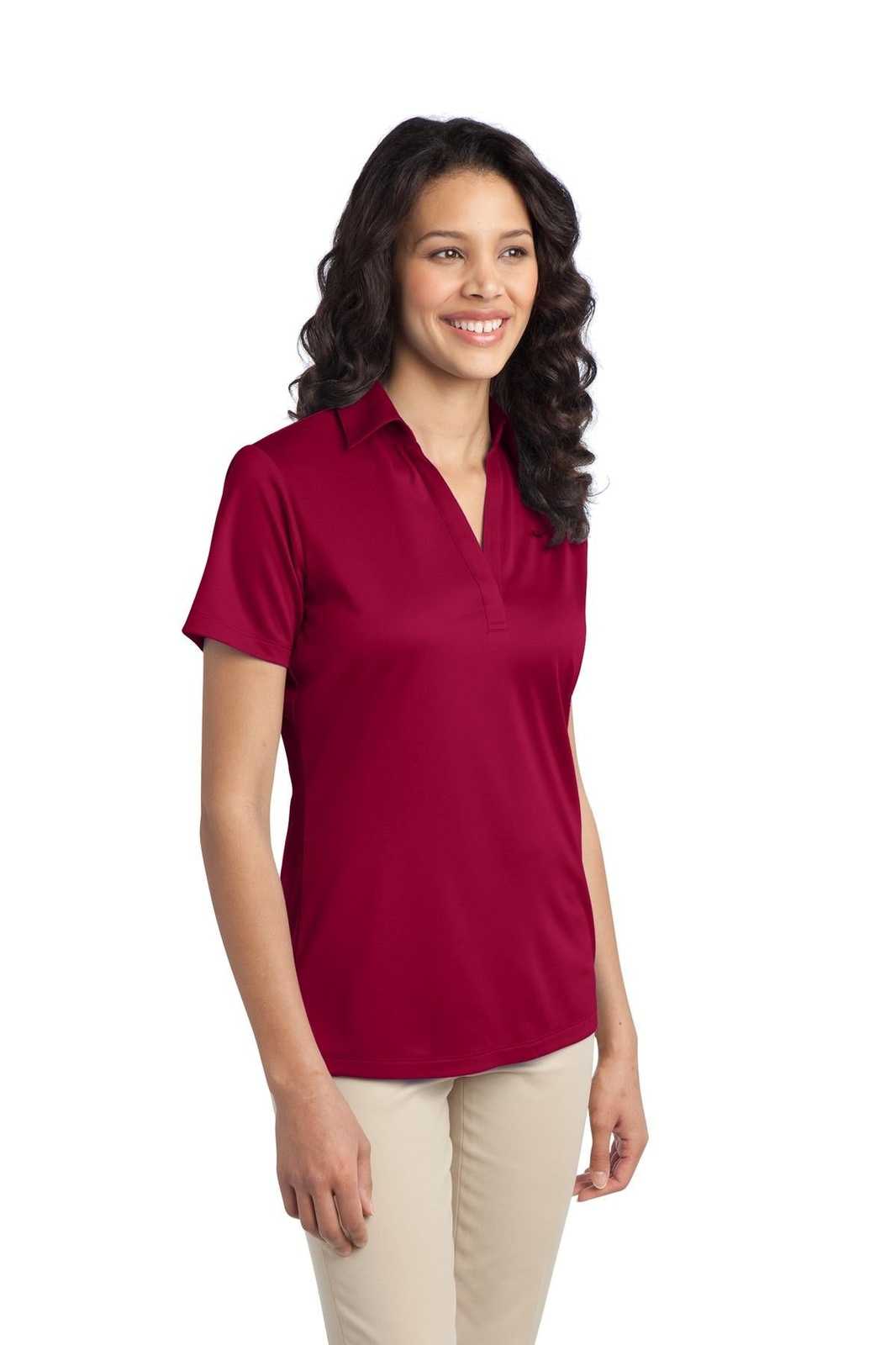 Port Authority L540 Ladies Silk Touch Performance Polo - Red - HIT a Double - 4