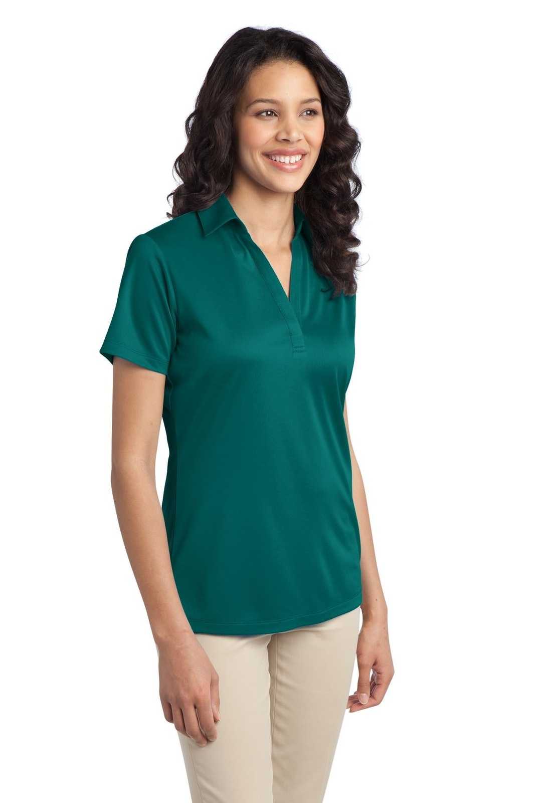 Port Authority L540 Ladies Silk Touch Performance Polo - Teal Green - HIT a Double - 4