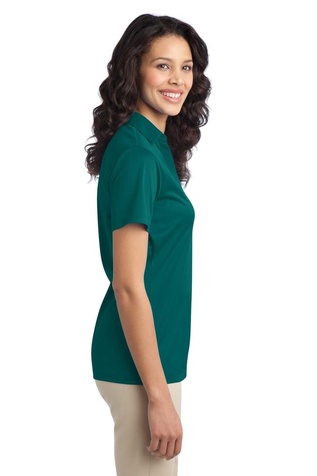 Port Authority L540 Ladies Silk Touch Performance Polo - Teal Green - HIT a Double - 3