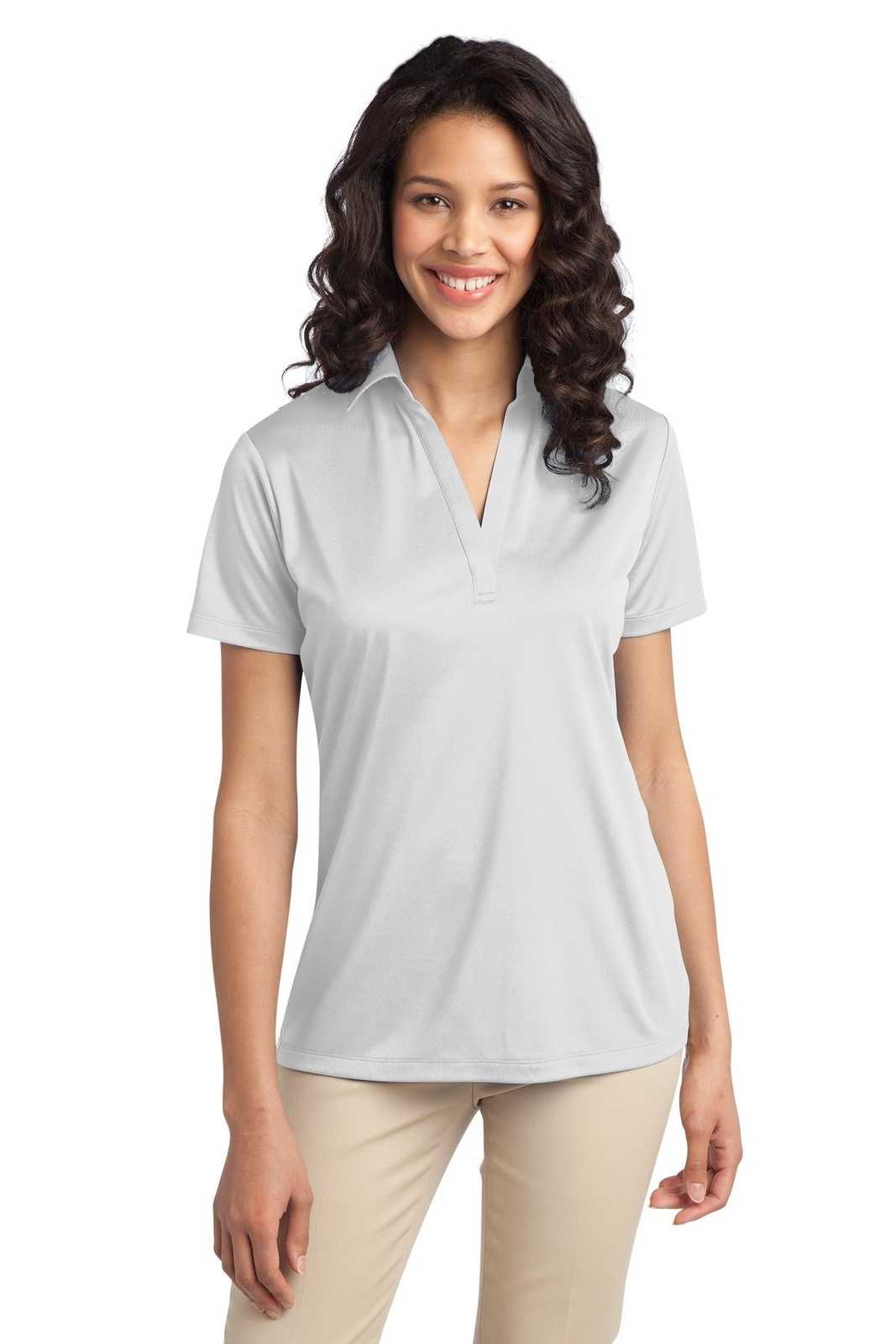 Port Authority L540 Ladies Silk Touch Performance Polo - White - HIT a Double - 1