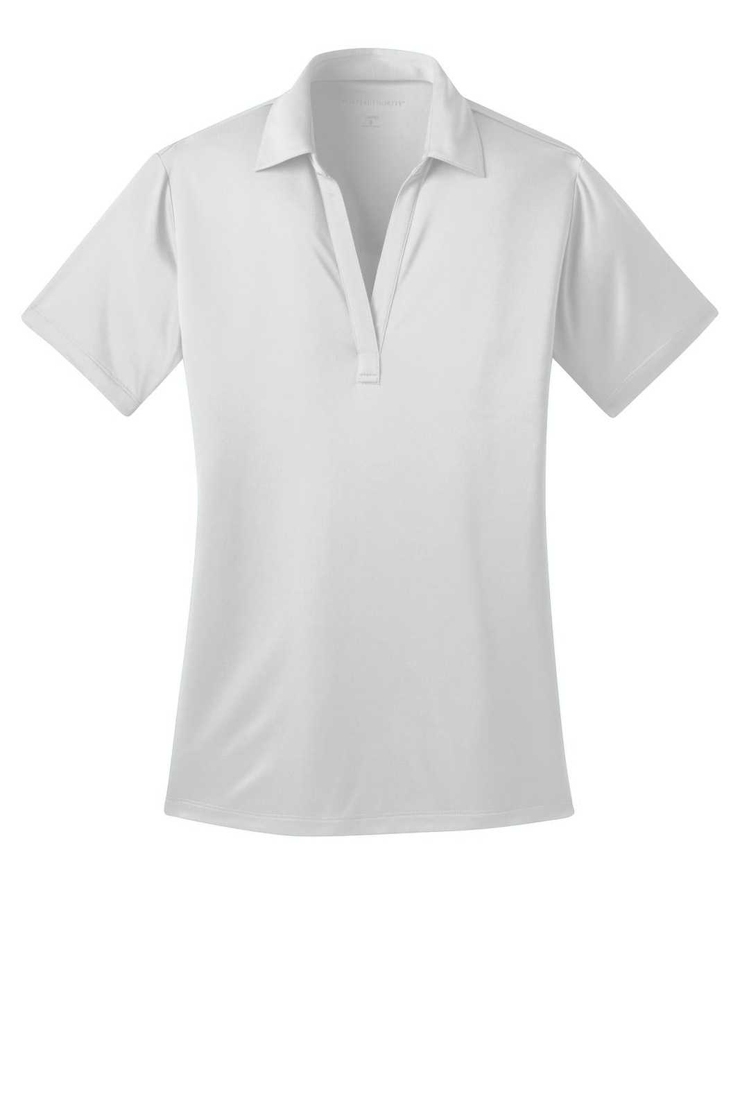 Port Authority L540 Ladies Silk Touch Performance Polo - White - HIT a Double - 5