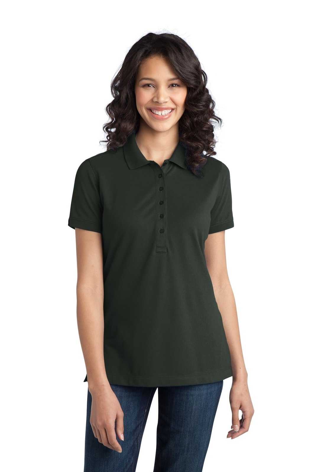 Port Authority L555 Ladies Stretch Pique Polo - Gray Smoke - HIT a Double - 1