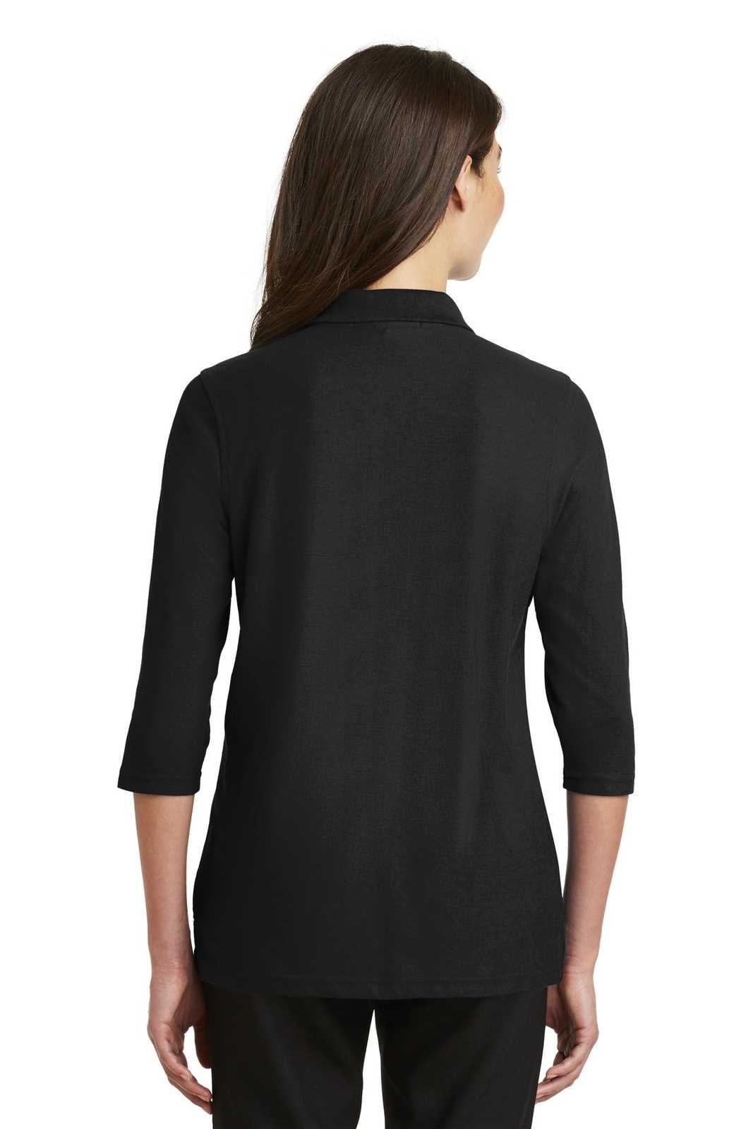 Port Authority L562 Ladies Silk Touch 3/4-Sleeve Polo - Black - HIT a Double - 2