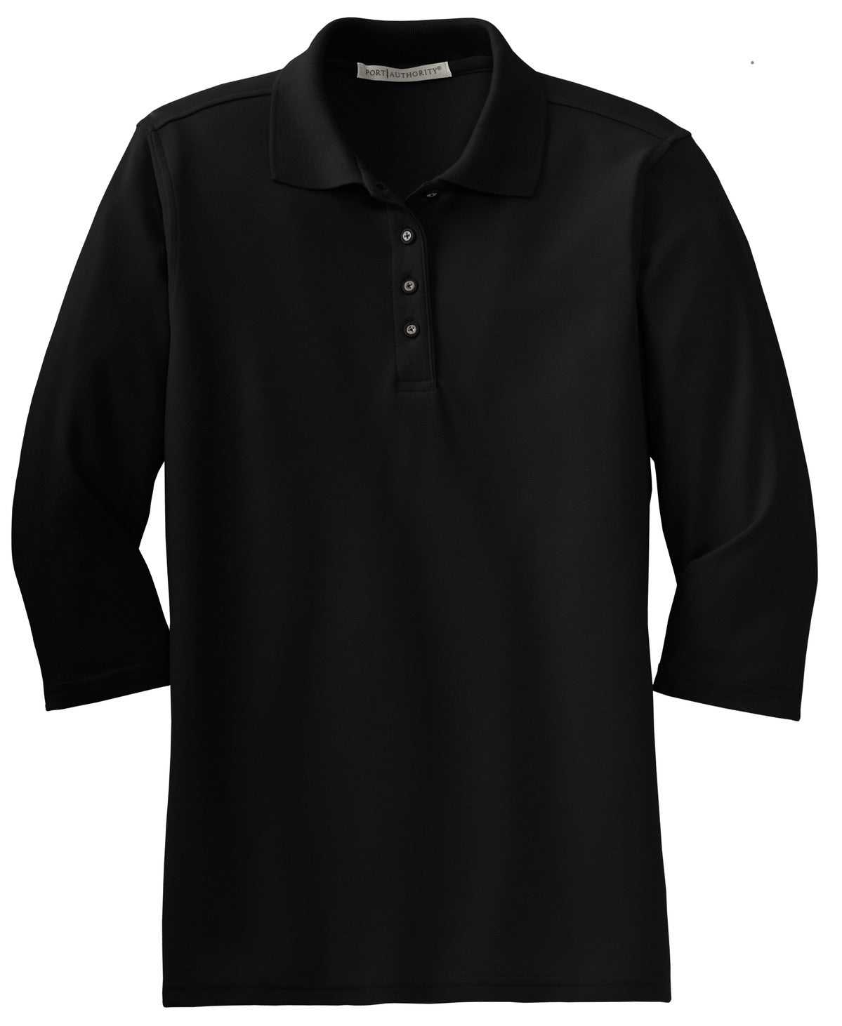 Port Authority L562 Ladies Silk Touch 3/4-Sleeve Polo - Black - HIT a Double - 5