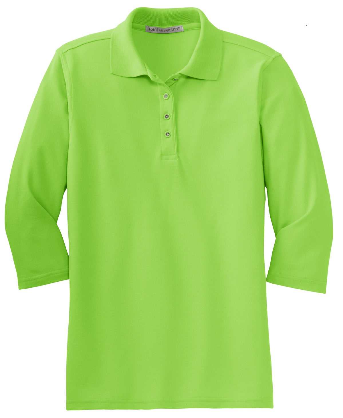 Port Authority L562 Ladies Silk Touch 3/4-Sleeve Polo - Lime - HIT a Double - 5