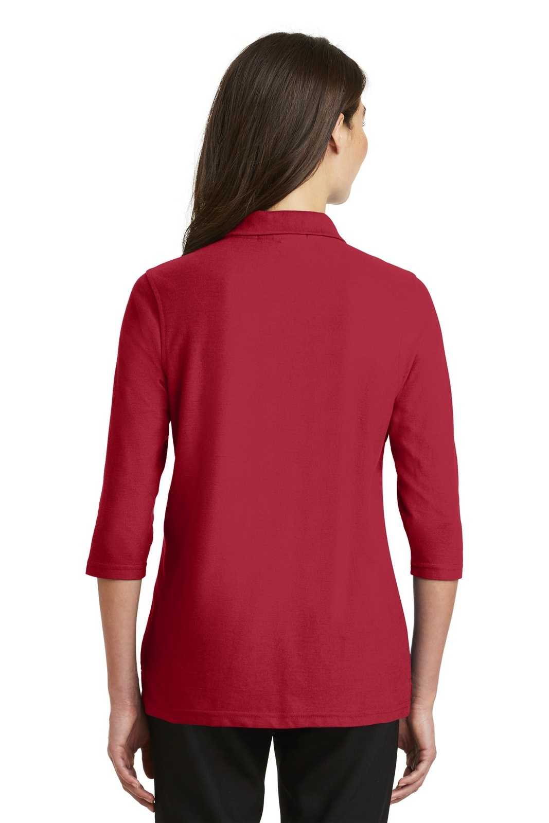 Port Authority L562 Ladies Silk Touch 3/4-Sleeve Polo - Red - HIT a Double - 2