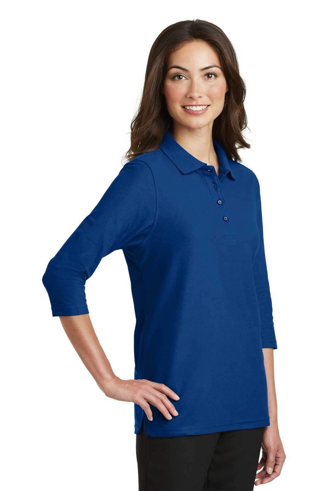 Port Authority L562 Ladies Silk Touch 3/4-Sleeve Polo - Royal - HIT a Double - 4