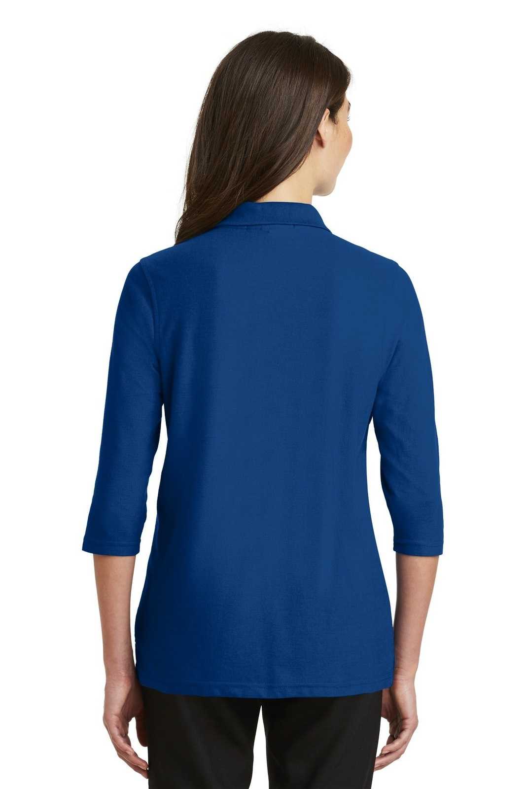 Port Authority L562 Ladies Silk Touch 3/4-Sleeve Polo - Royal - HIT a Double - 2
