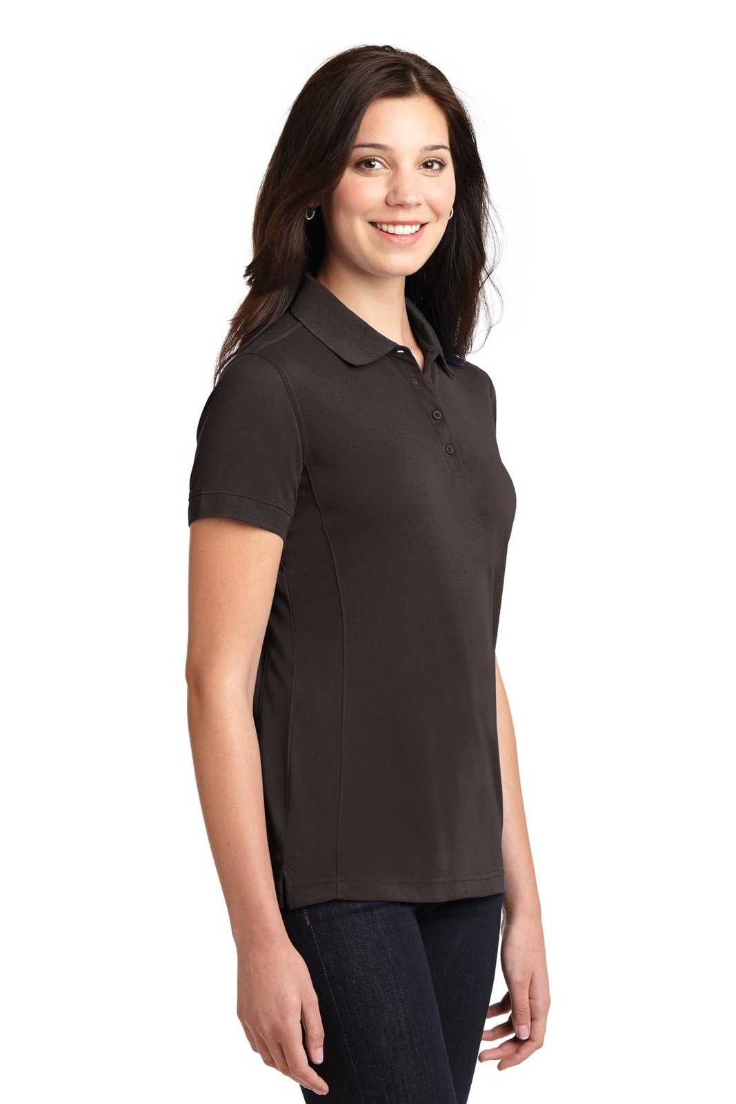 Port Authority L567 Ladies 5-In-1 Performance Pique Polo - Chocolate Brown - HIT a Double - 4