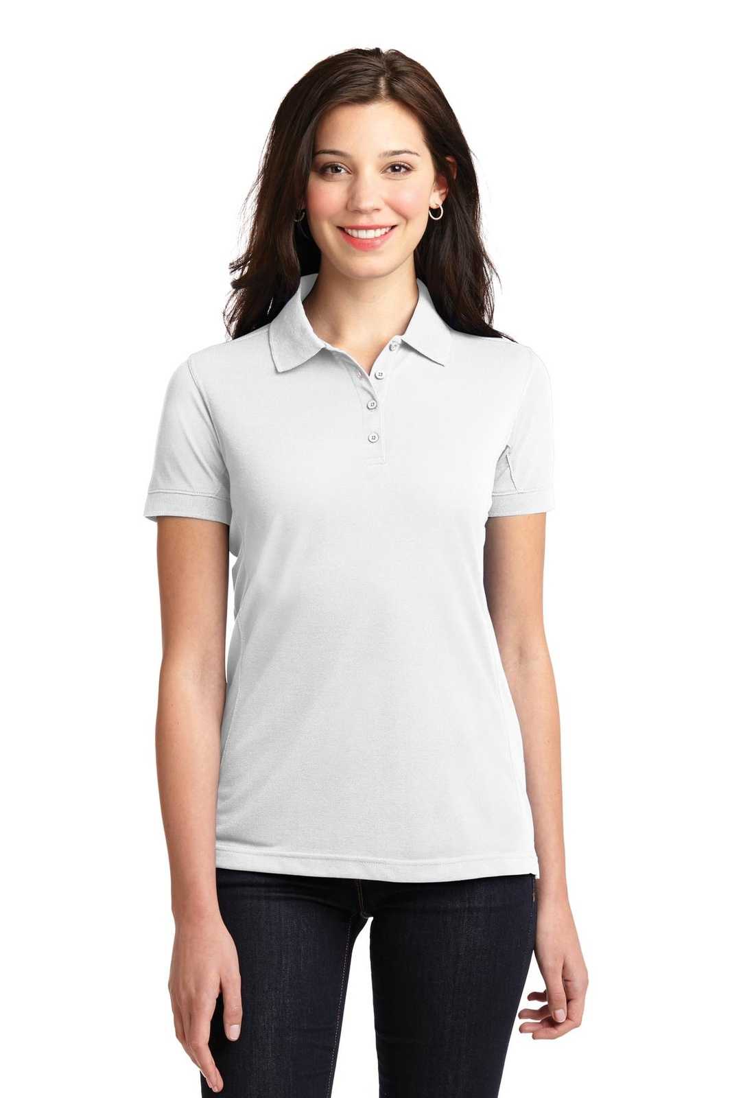 Port Authority L567 Ladies 5-In-1 Performance Pique Polo - White - HIT a Double - 1