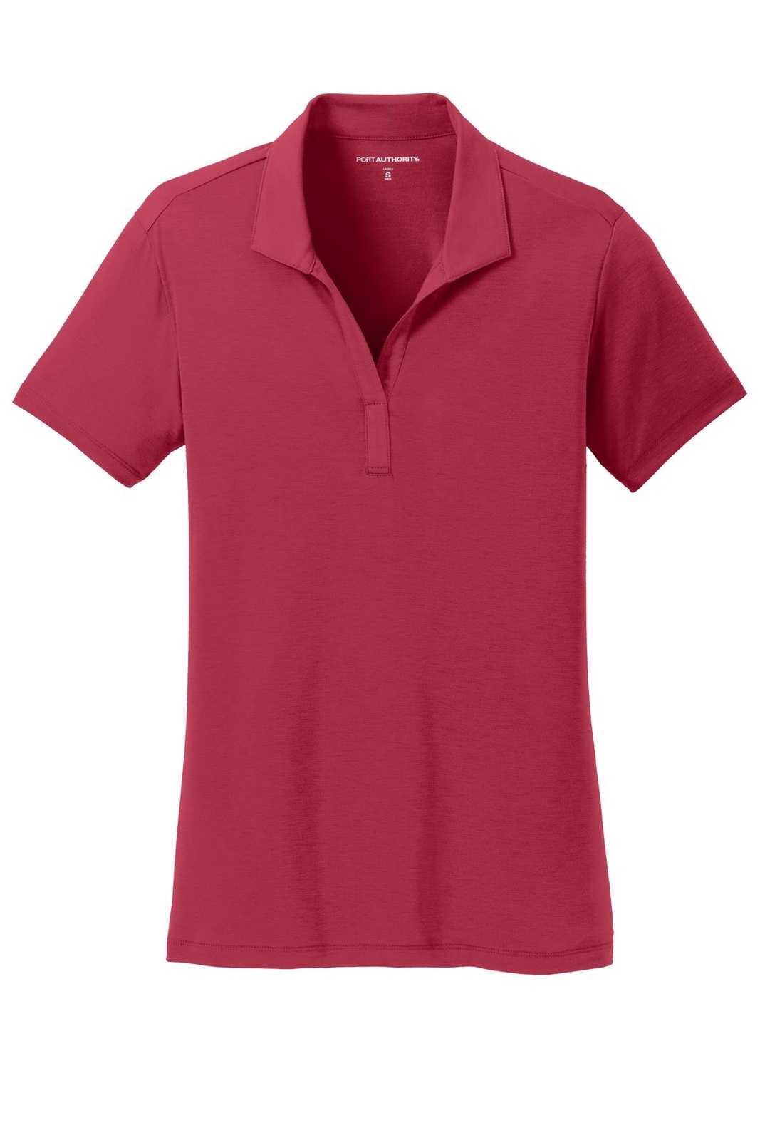 Port Authority L568 Ladies Cotton Touch Performance Polo - Chili Red - HIT a Double - 5