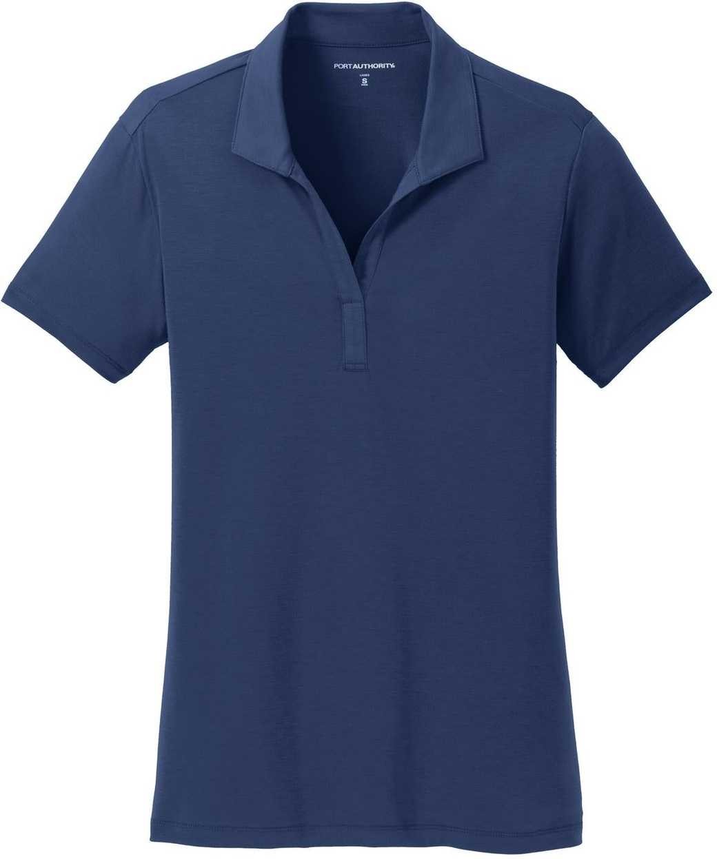 Port Authority L568 Ladies Cotton Touch Performance Polo - Estate Blue - HIT a Double - 5