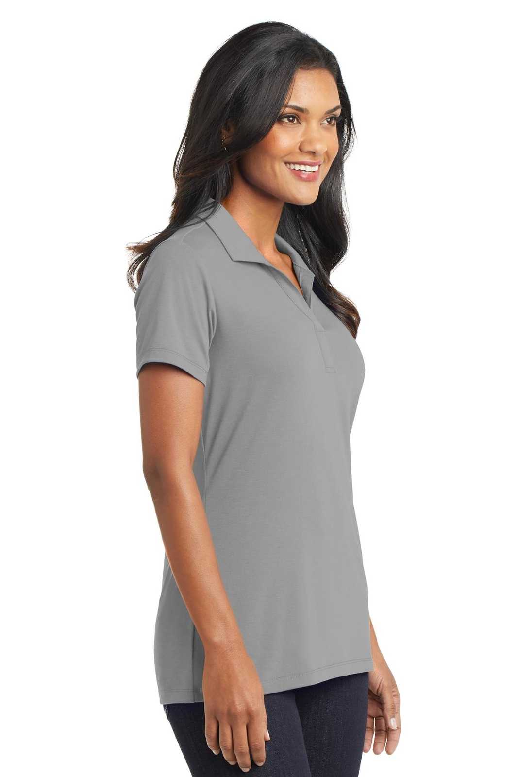 Port Authority L568 Ladies Cotton Touch Performance Polo - Frost Gray - HIT a Double - 4