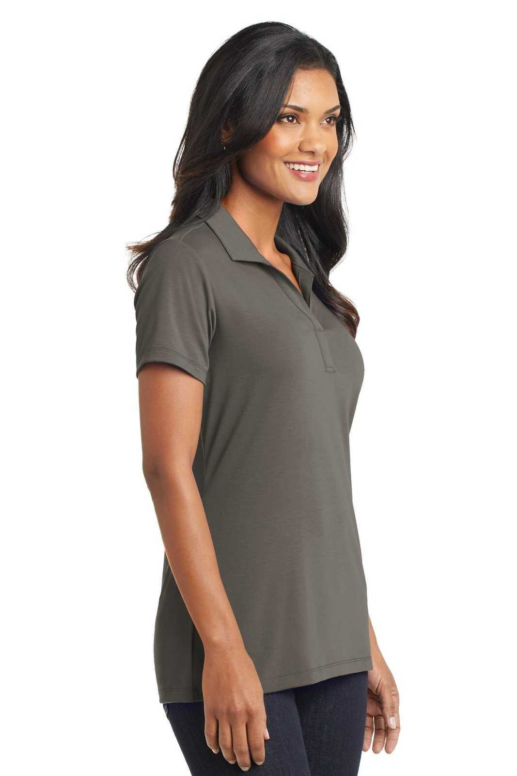 Port Authority L568 Ladies Cotton Touch Performance Polo - Gray Smoke - HIT a Double - 4