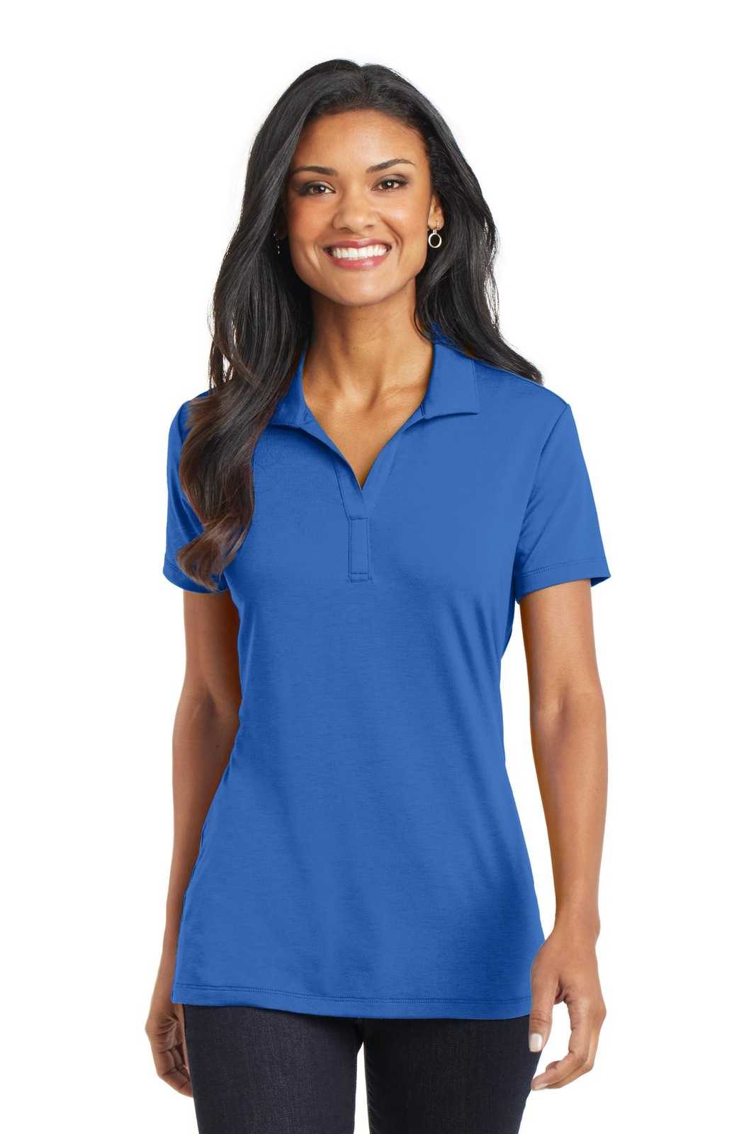Port Authority L568 Ladies Cotton Touch Performance Polo - Strong Blue - HIT a Double - 1