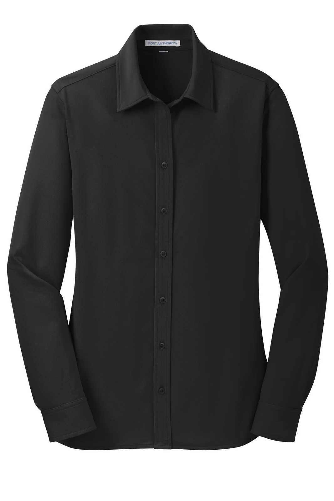 Port Authority L570 Ladies Dimension Knit Dress Shirt - Black - HIT a Double - 5