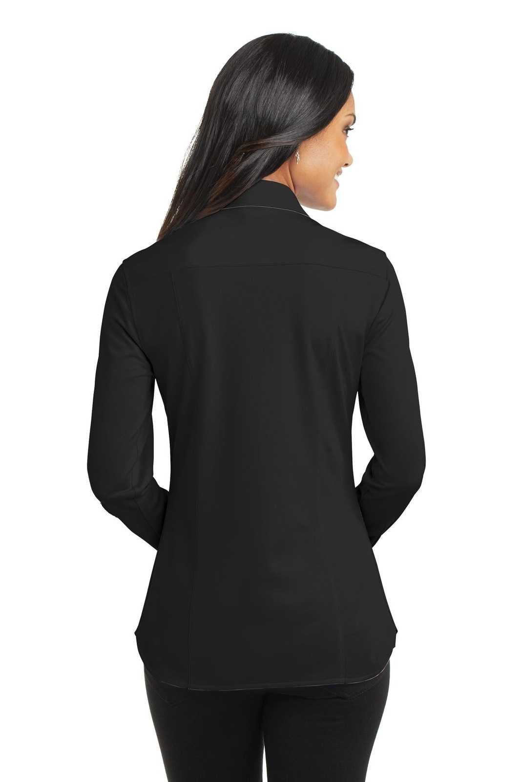 Port Authority L570 Ladies Dimension Knit Dress Shirt - Black - HIT a Double - 2