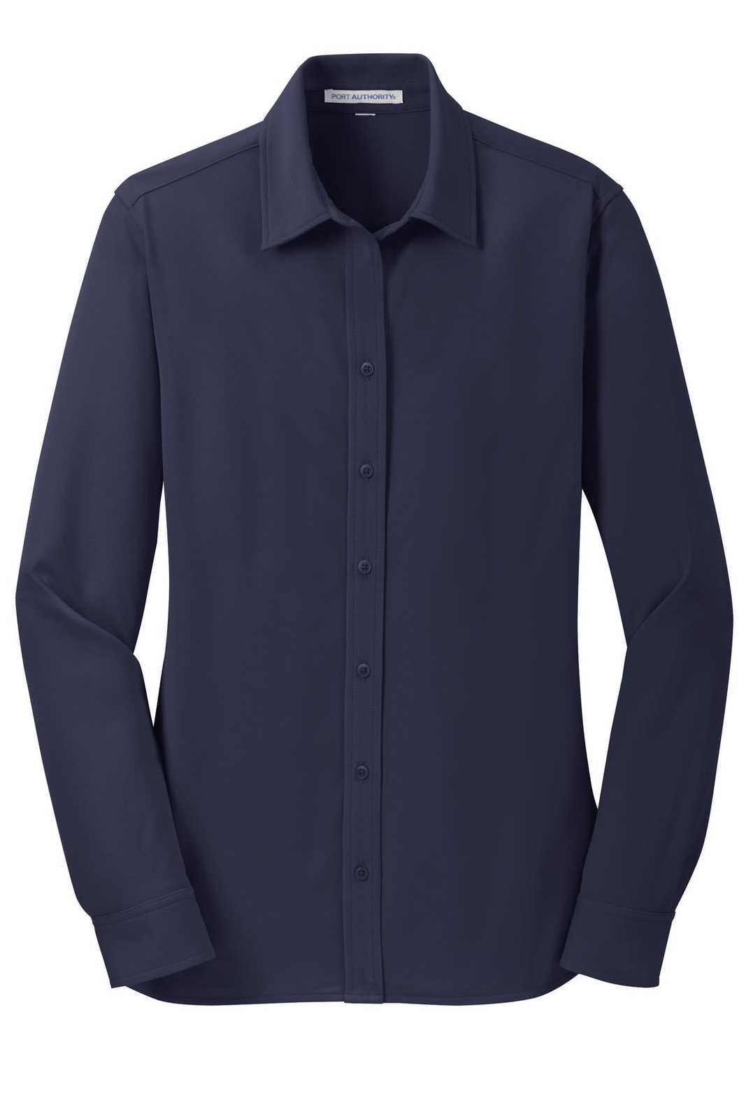Port Authority L570 Ladies Dimension Knit Dress Shirt - Dark Navy - HIT a Double - 5