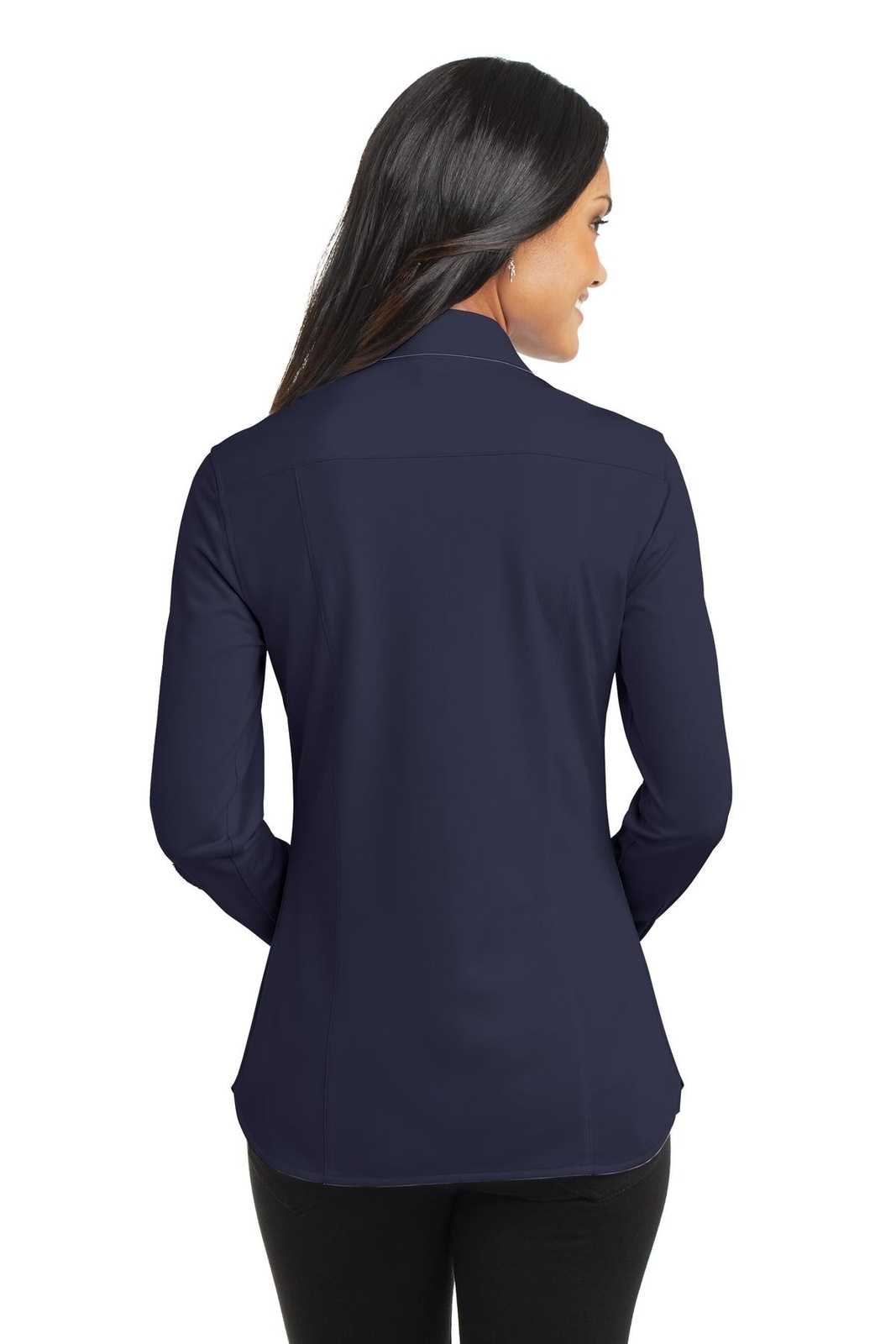 Port Authority L570 Ladies Dimension Knit Dress Shirt - Dark Navy - HIT a Double - 2
