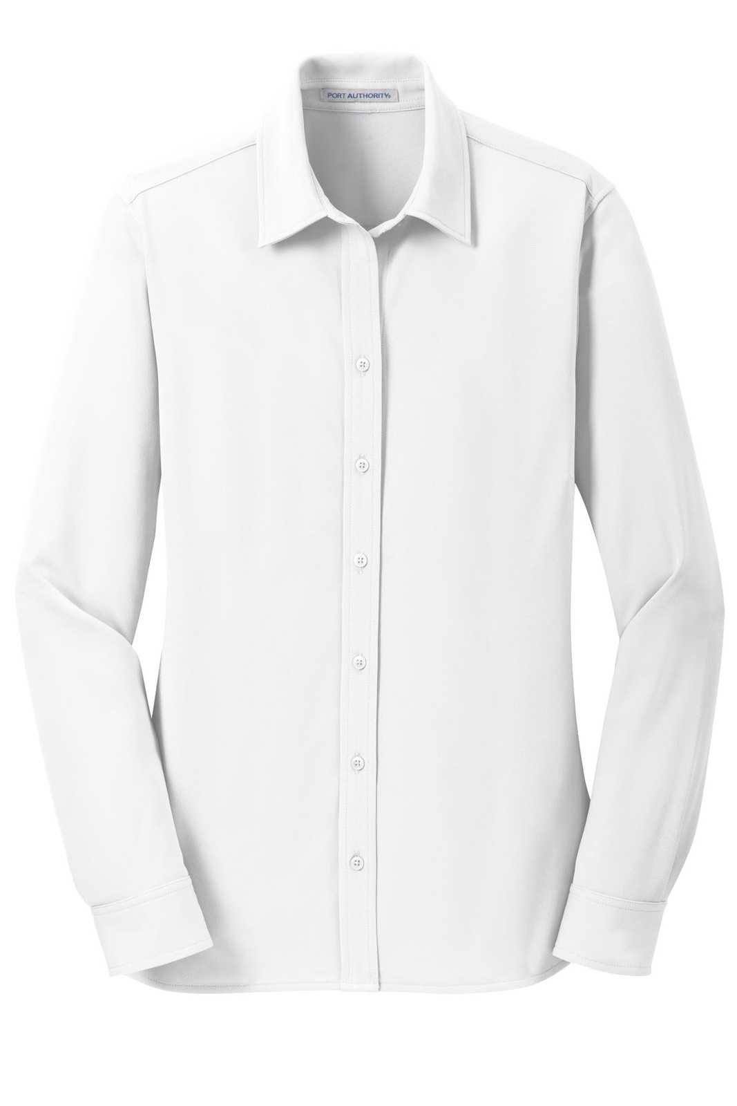 Port Authority L570 Ladies Dimension Knit Dress Shirt - White - HIT a Double - 5