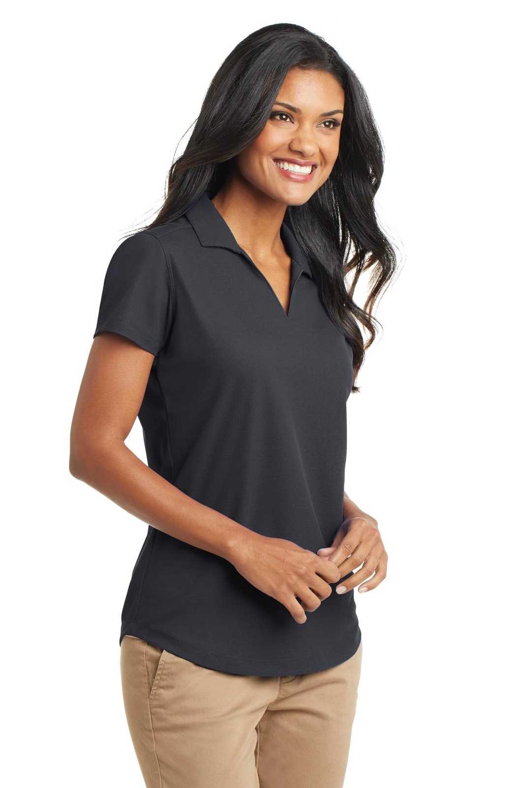 Port Authority L572 Ladies Dry Zone Grid Polo - Battleship Gray - HIT a Double - 4