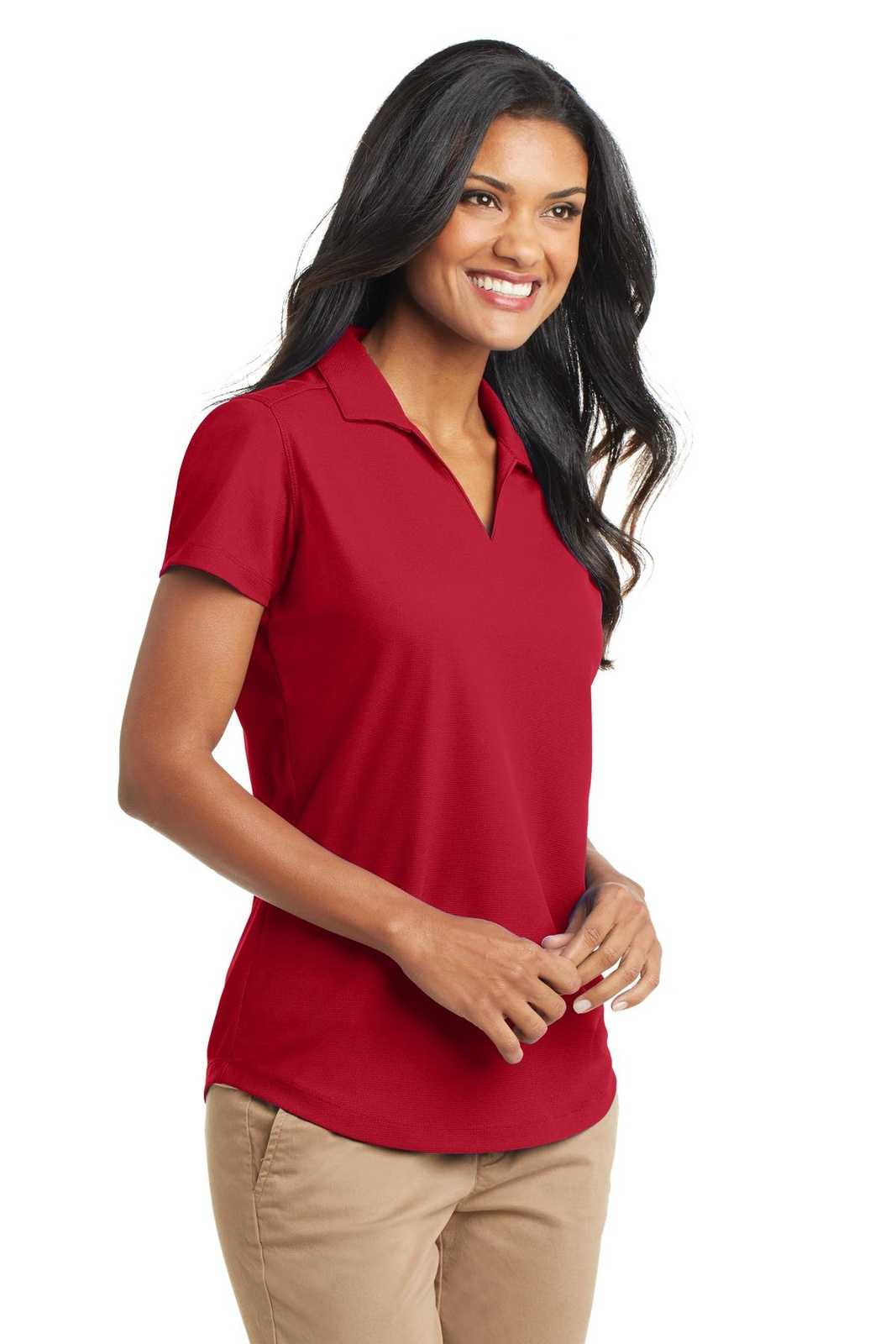 Port Authority L572 Ladies Dry Zone Grid Polo - Engine Red - HIT a Double - 4