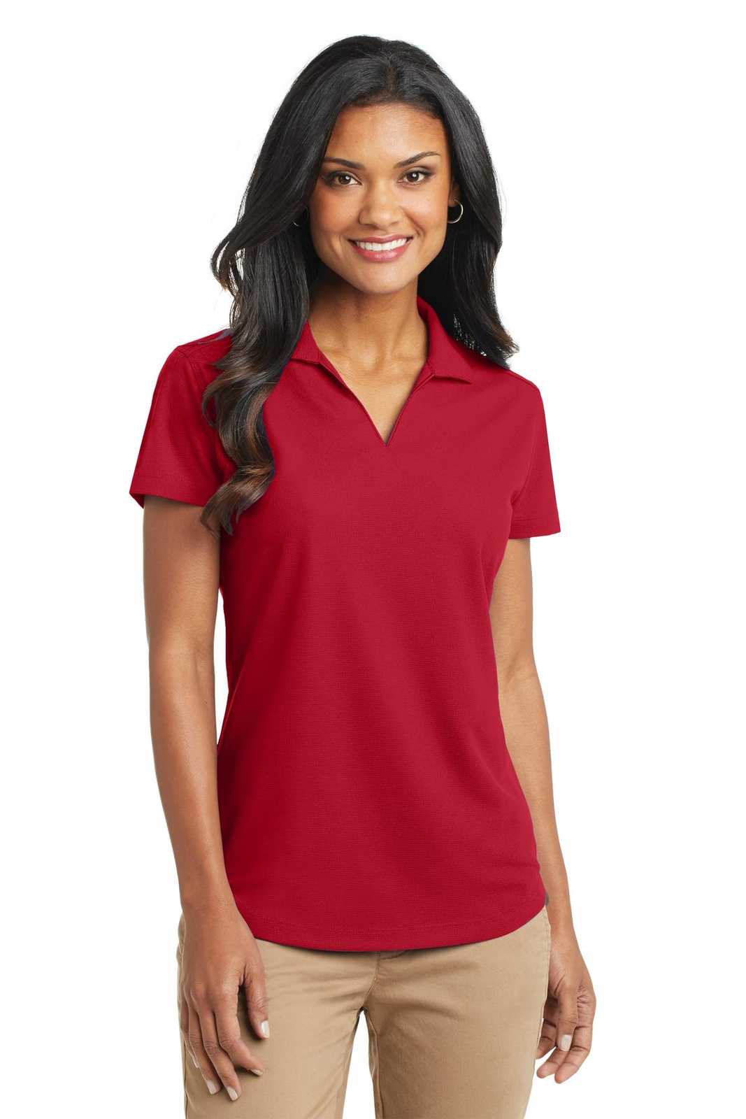 Port Authority L572 Ladies Dry Zone Grid Polo - Engine Red - HIT a Double - 1