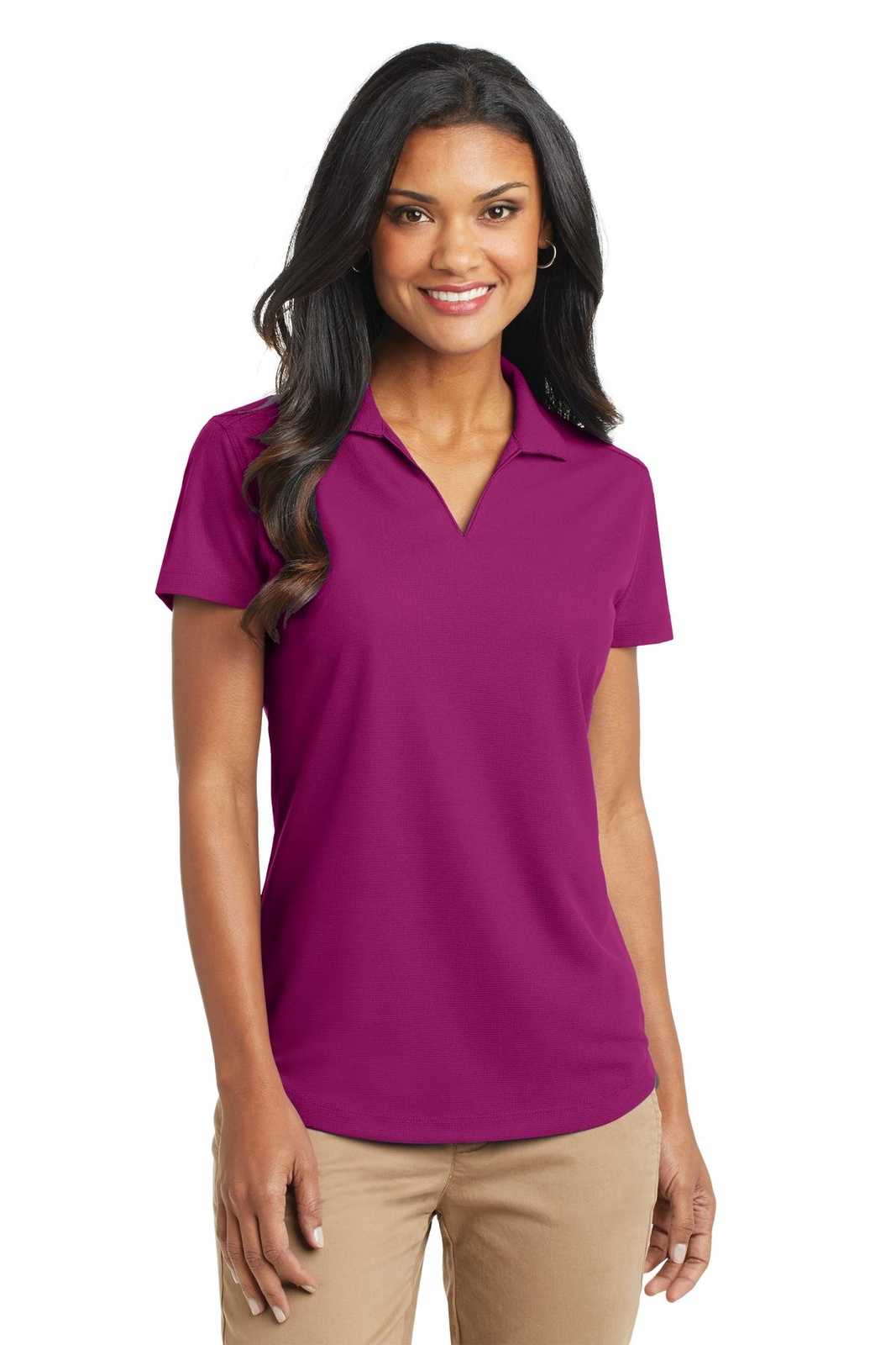 Port Authority L572 Ladies Dry Zone Grid Polo - Magenta - HIT a Double - 1
