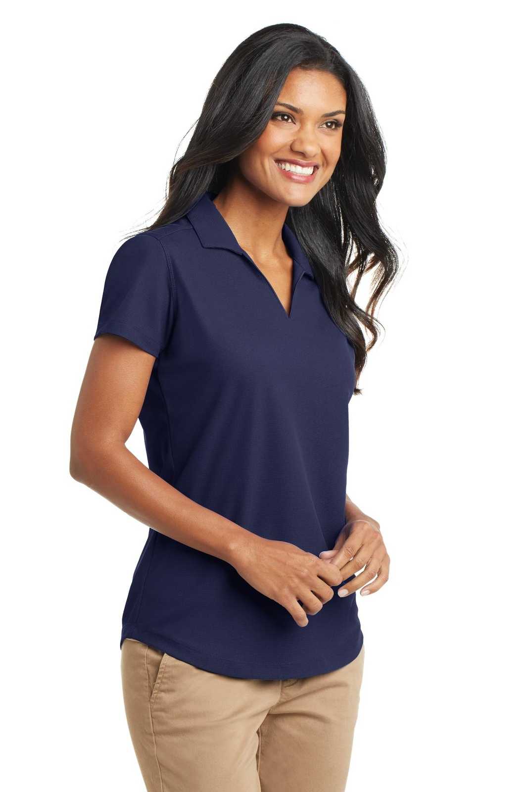 Port Authority L572 Ladies Dry Zone Grid Polo - True Navy - HIT a Double - 4