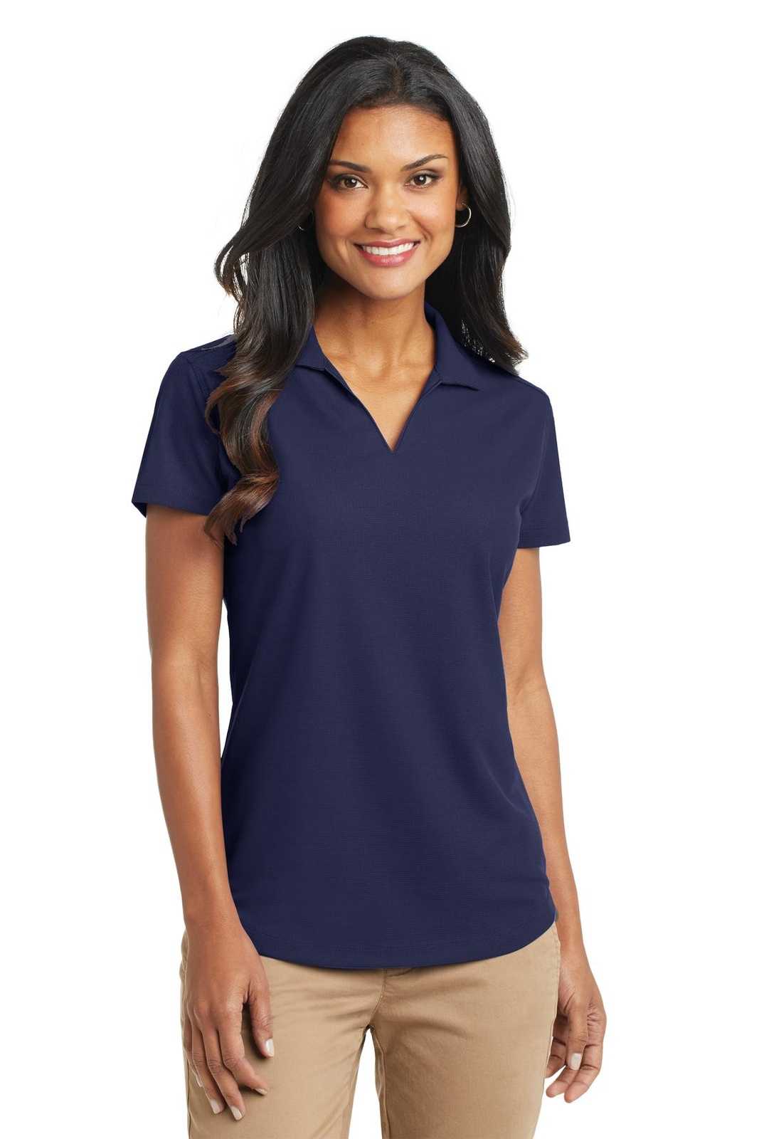 Port Authority L572 Ladies Dry Zone Grid Polo - True Navy - HIT a Double - 1