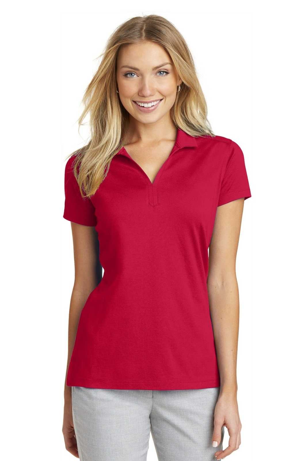 Port Authority L573 Ladies Rapid Dry Mesh Polo - Engine Red - HIT a Double - 1